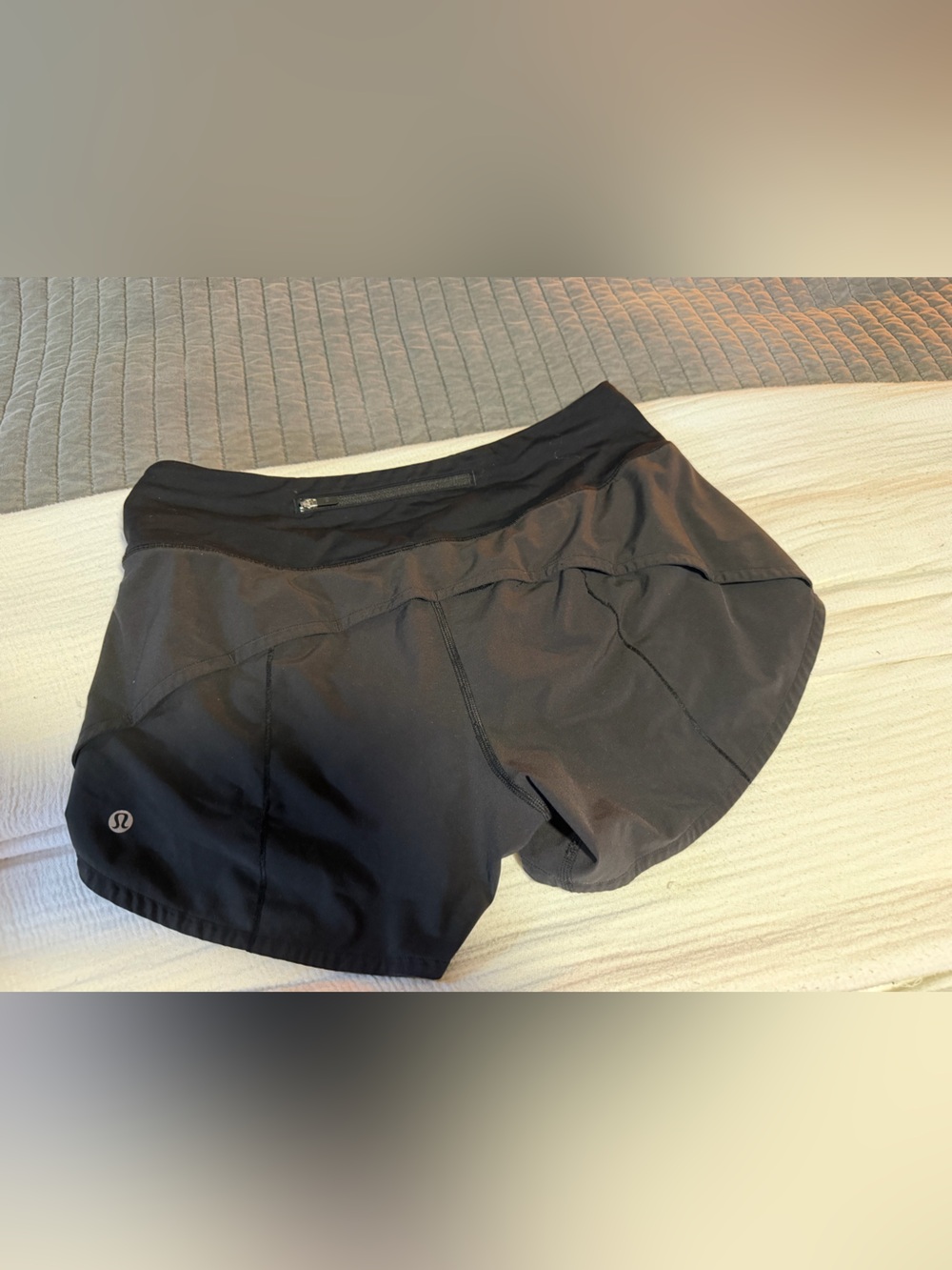 lululemon athletica Black Women's Running Shorts with Waist Zipper